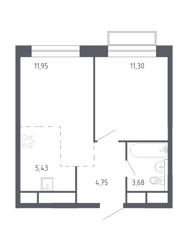 2 ккв (Евро) 36,5 м²