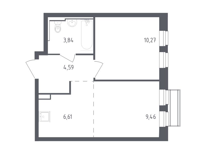 2 ккв (Евро) 34,8 м²