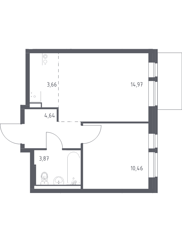 2 ккв (Евро) 37,6 м²