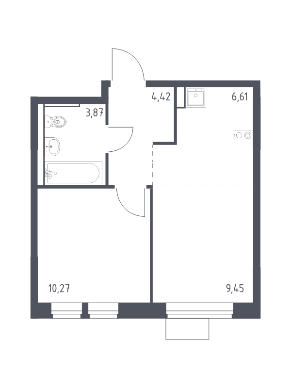 2 ккв (Евро) 34,6 м²
