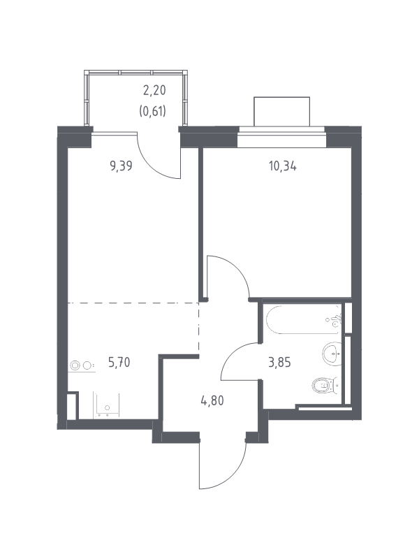 2 ккв (Евро) 34,7 м²