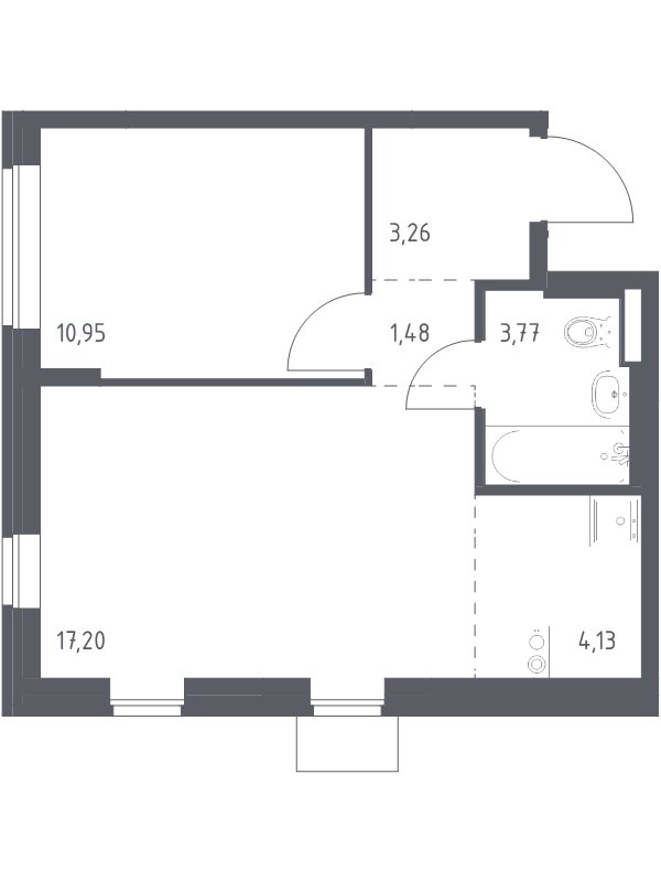 2 ккв (Евро) 40,8 м²
