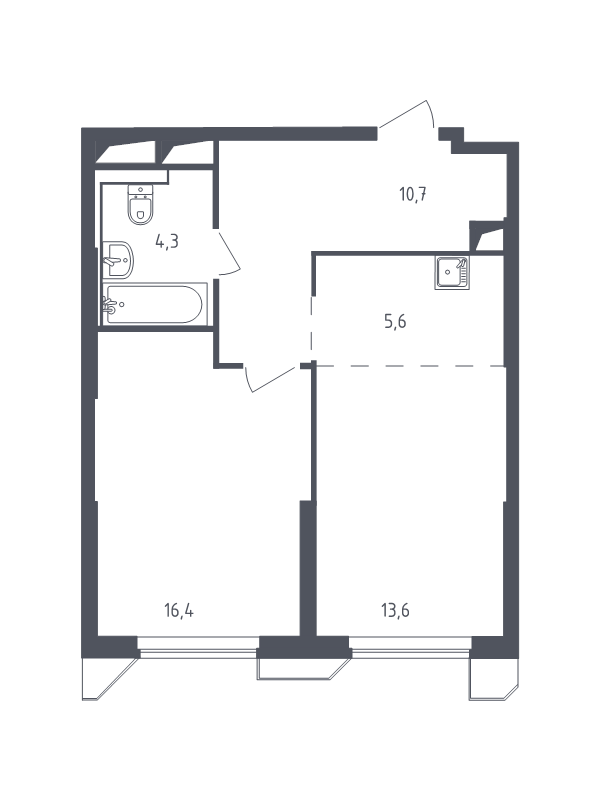 2 ккв (Евро) 50,1 м²