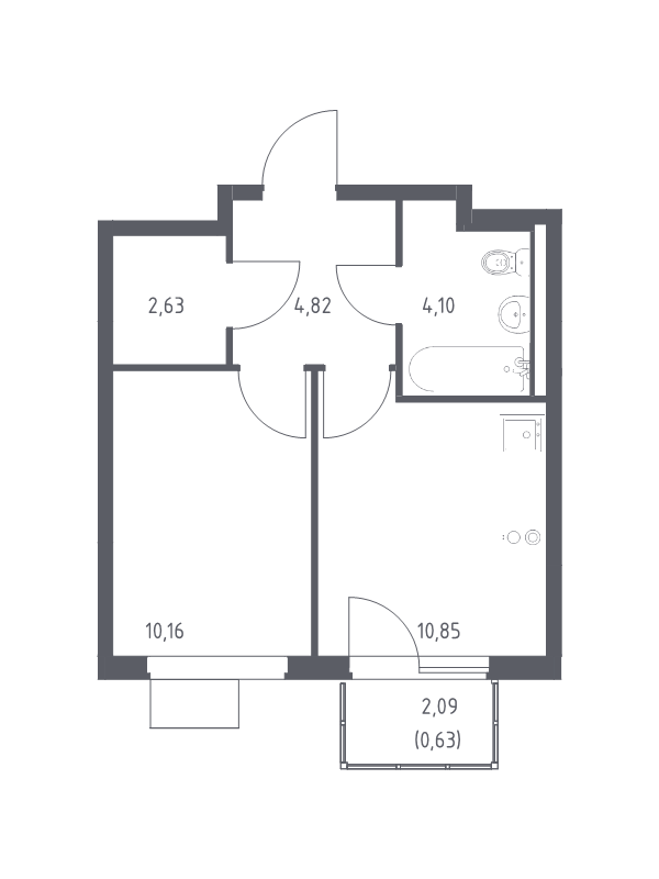 1 ккв 33,2 м²