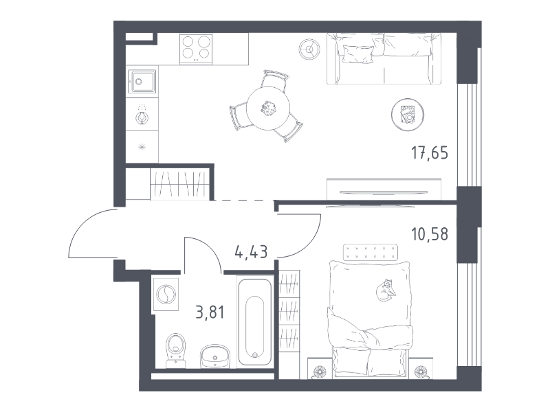 2 ккв (Евро) 36,5 м²
