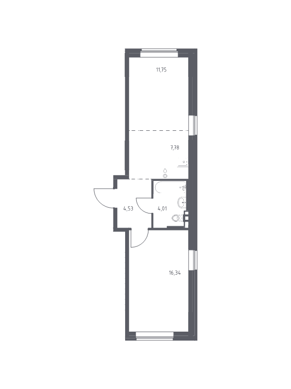 2 ккв (Евро) 43,7 м²