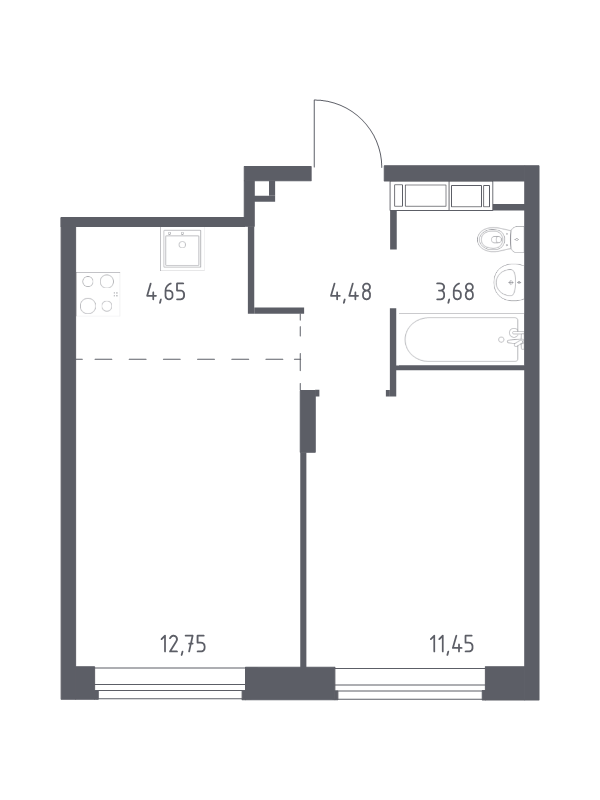 2 ккв (Евро) 37 м²
