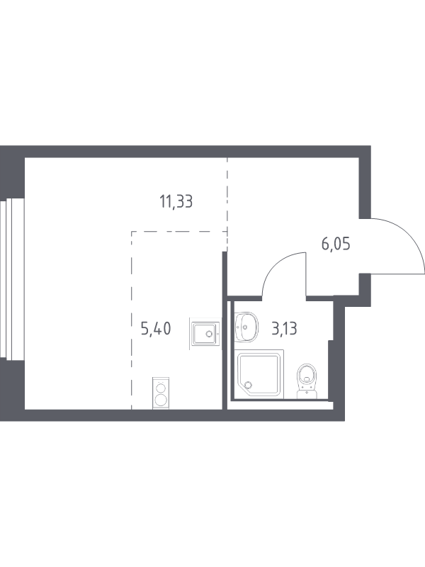 Студия 25,9 м²