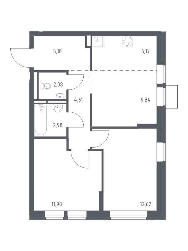 3 ккв (Евро) 55,5 м²