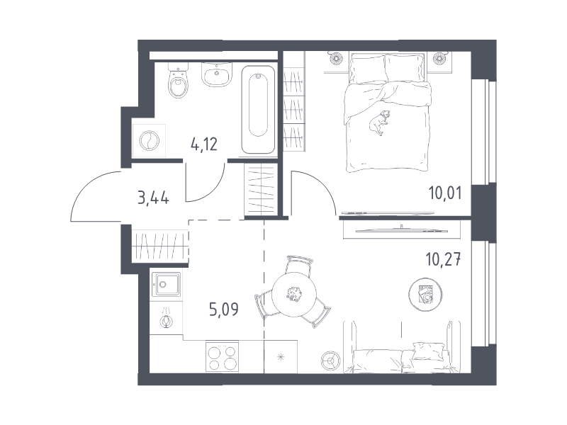 2 ккв (Евро) 32,9 м²