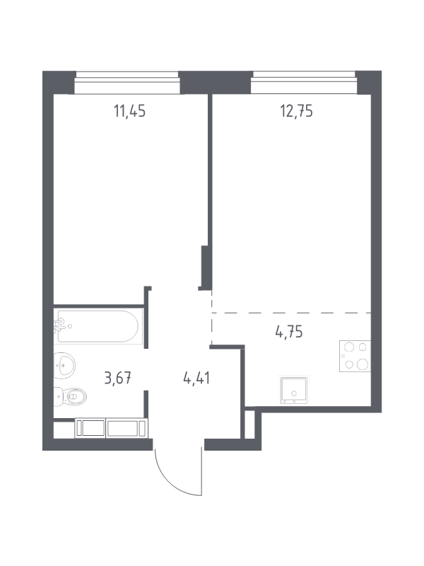 2 ккв (Евро) 36,8 м²