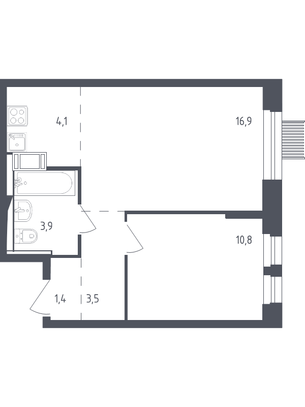 2 ккв (Евро) 39,6 м²