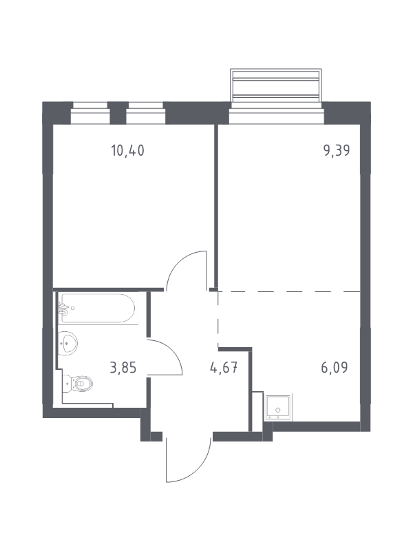 2 ккв (Евро) 34,4 м²