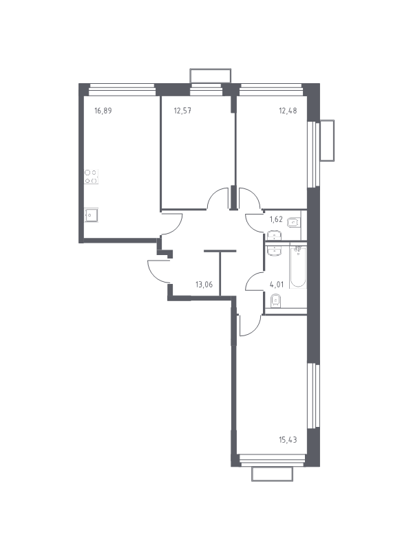 4 ккв (Евро) 76,2 м²