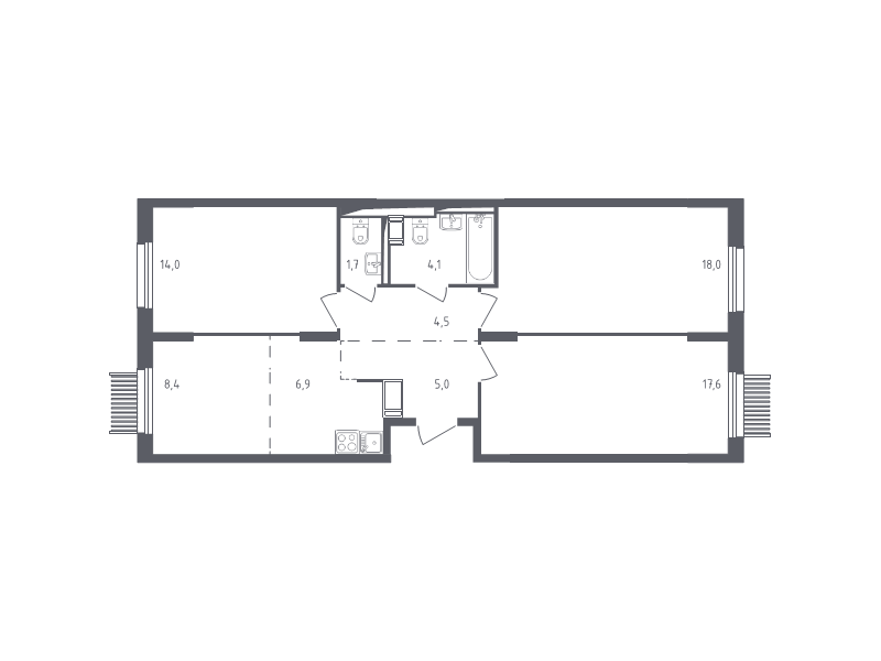 4 ккв (Евро) 79,3 м²