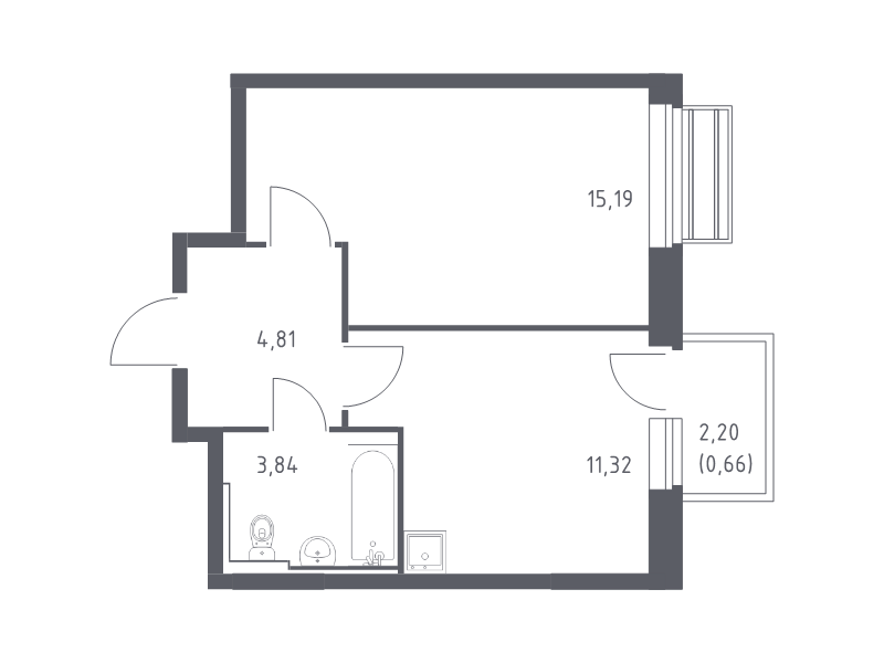 1 ккв 35,8 м²