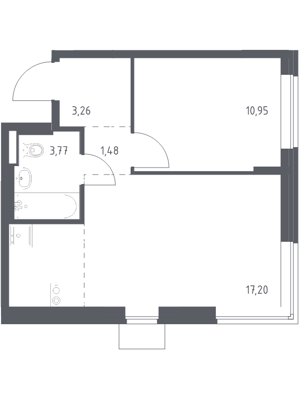 2 ккв (Евро) 40,8 м²