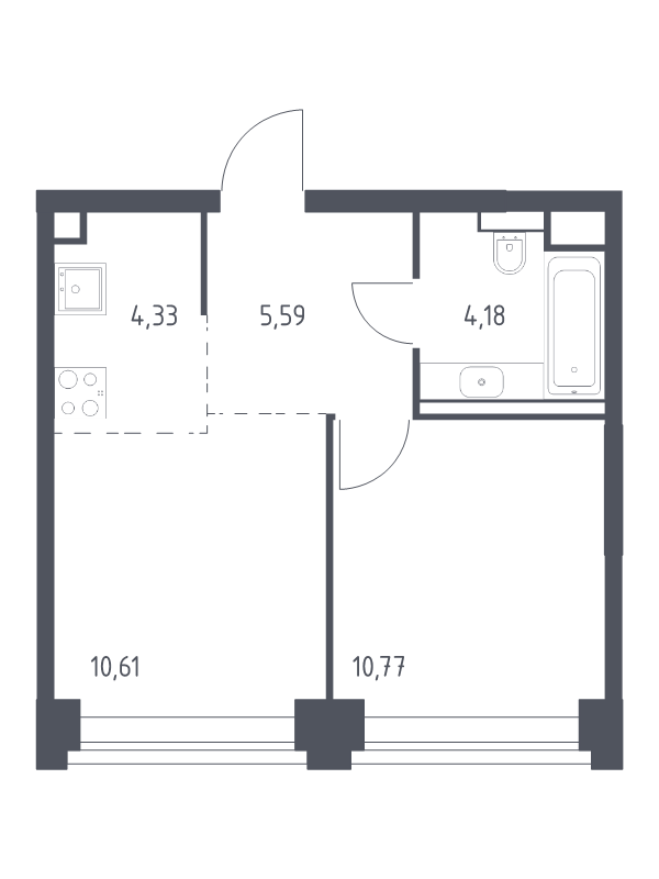 1 ккв 35,5 м²