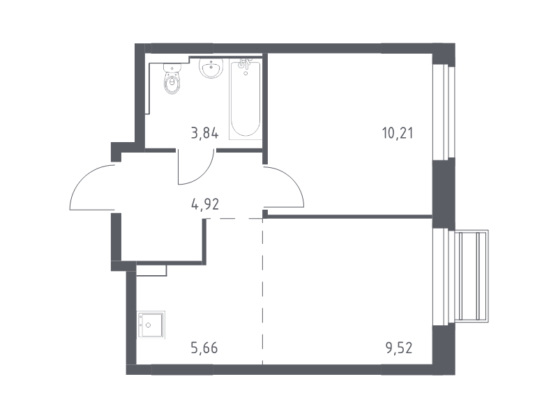 2 ккв (Евро) 34,2 м²
