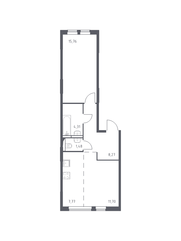 2 ккв (Евро) 48,6 м²