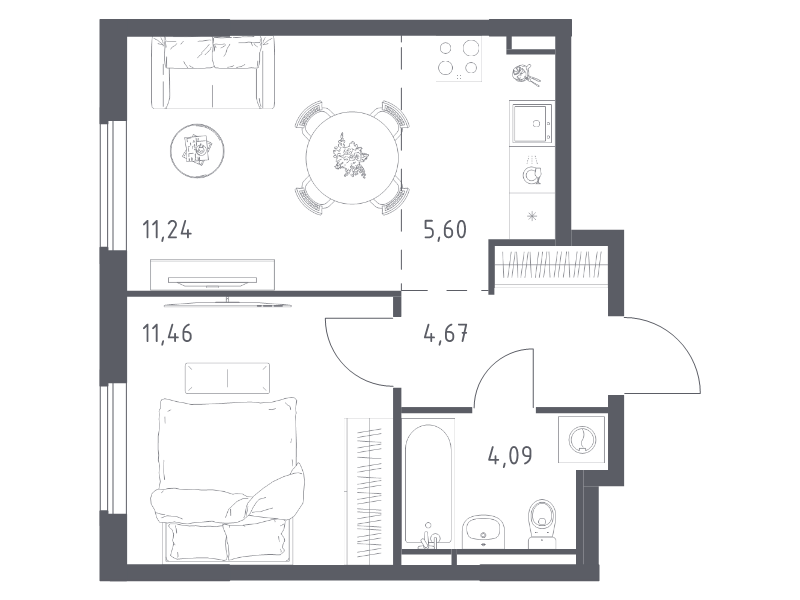 2 ккв (Евро) 37,1 м²