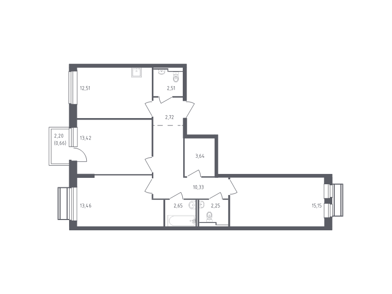 3 ккв 79,3 м²