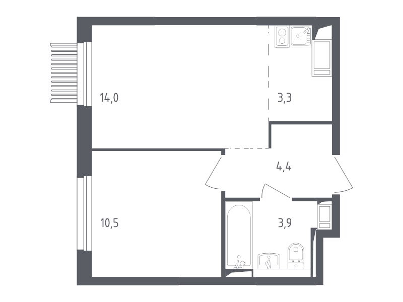 2 ккв (Евро) 35,4 м²