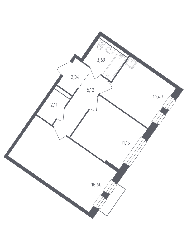 2 ккв 52,7 м²