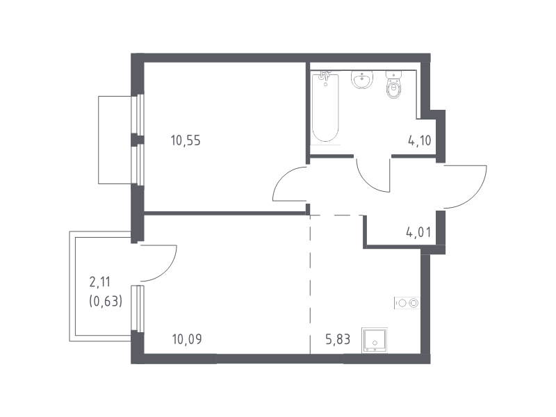 2 ккв (Евро) 35,2 м²