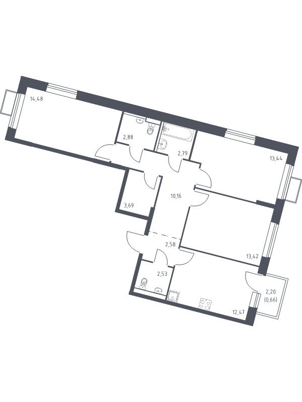 3 ккв 79,1 м²