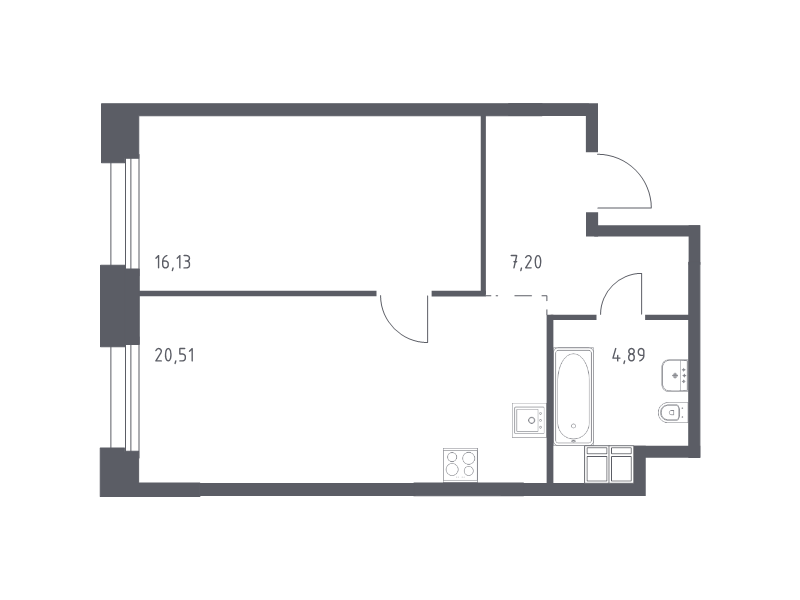 2 ккв (Евро) 48,7 м²