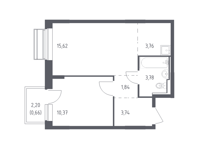 2 ккв (Евро) 39,8 м²