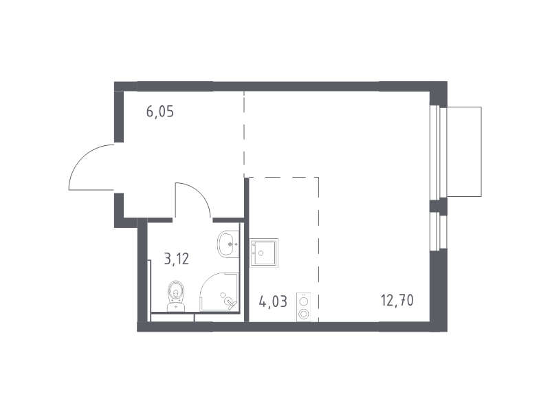 Студия 25,9 м²