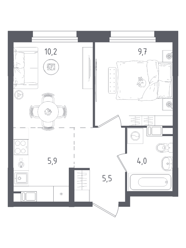 1 ккв 35,3 м²