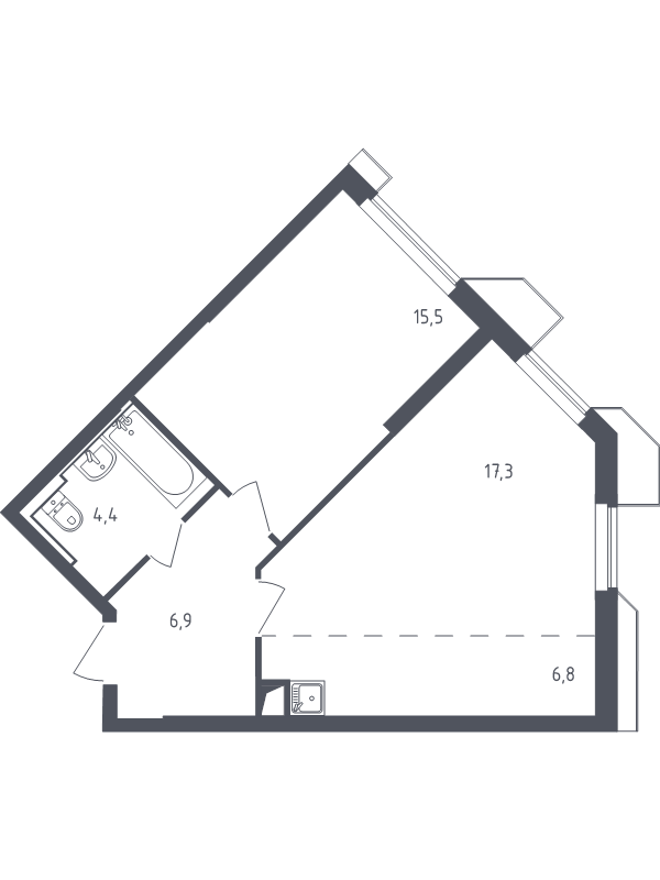 2 ккв (Евро) 50,6 м²