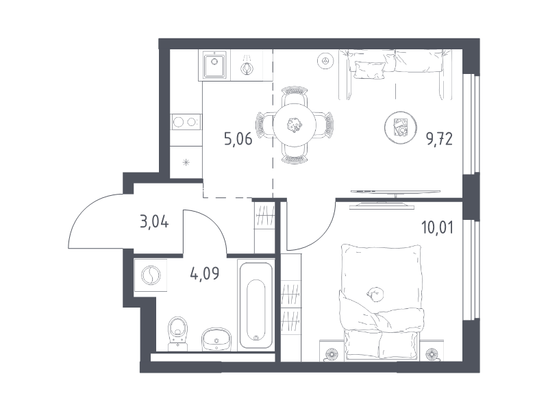 1 ккв 31,9 м²