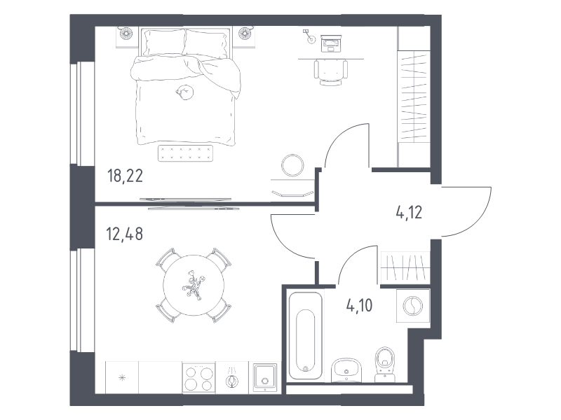 1 ккв 38,9 м²