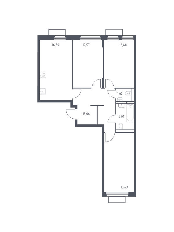 4 ккв (Евро) 76,2 м²