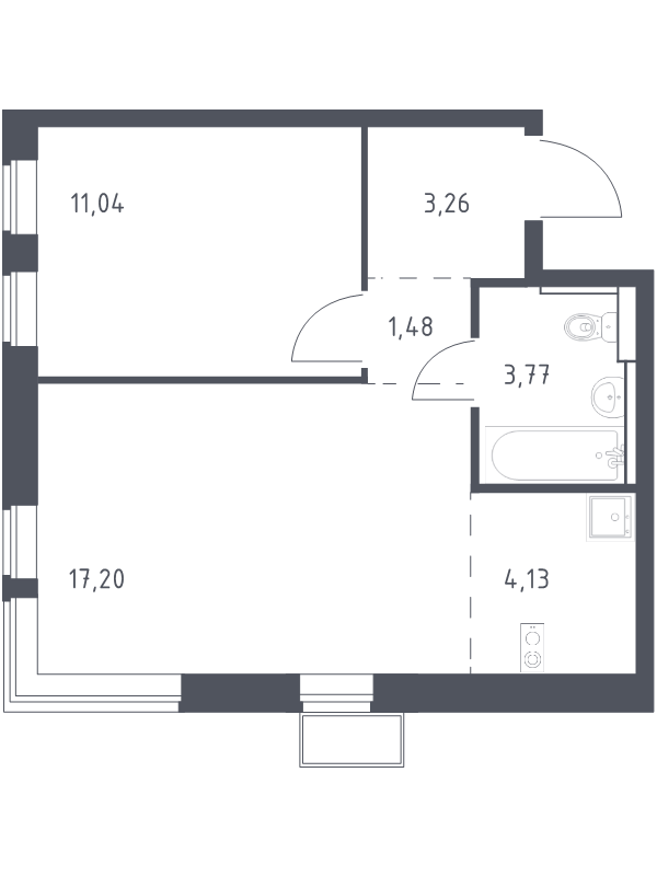 2 ккв (Евро) 40,9 м²