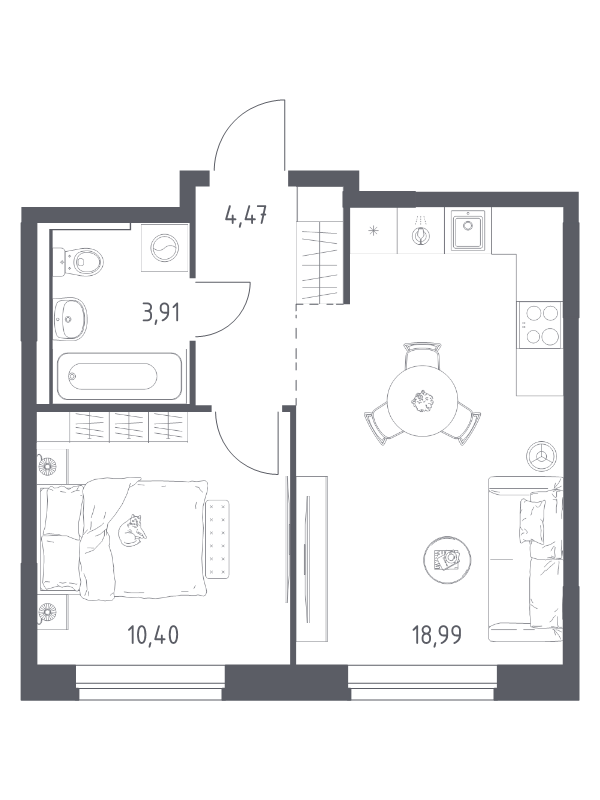 2 ккв (Евро) 37,8 м²
