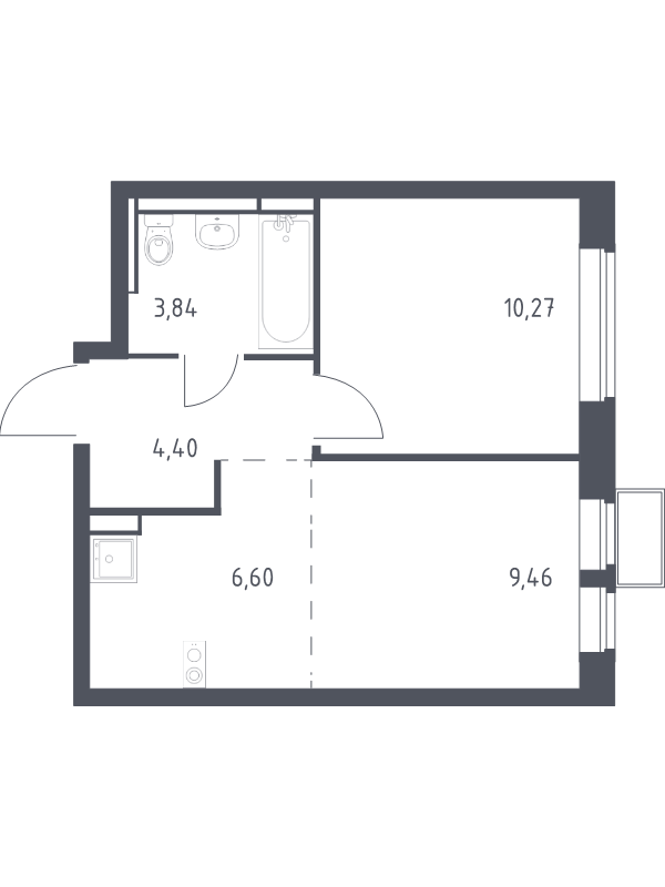 2 ккв (Евро) 34,6 м²