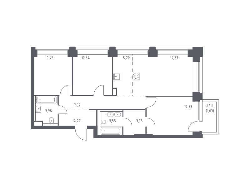 4 ккв (Евро) 80,8 м²
