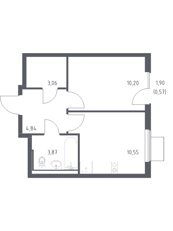 1 ккв 33,1 м²