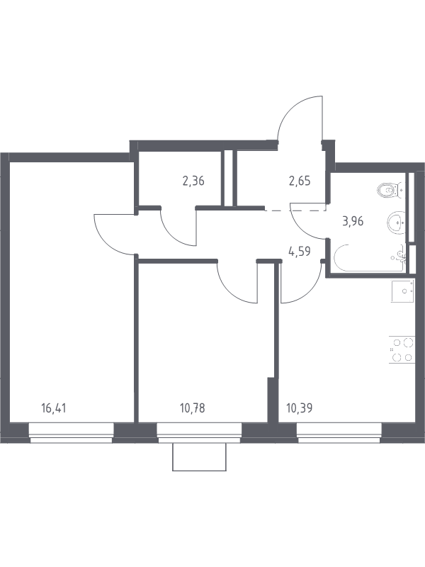 2 ккв 51,1 м²