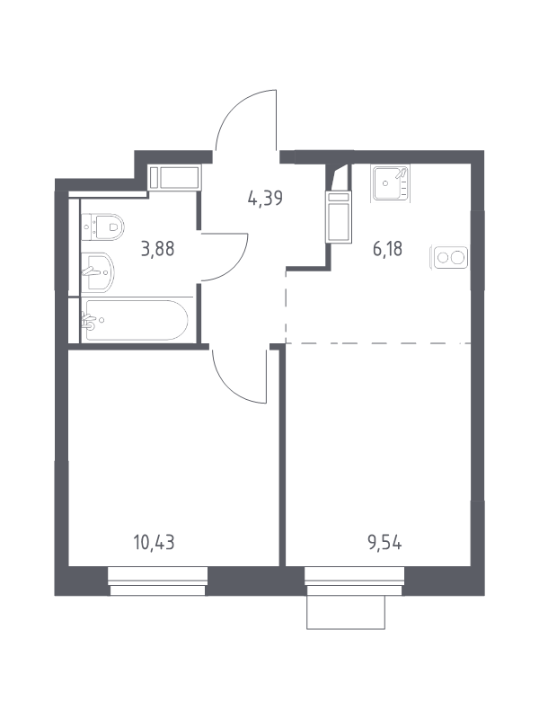 2 ккв (Евро) 34,4 м²