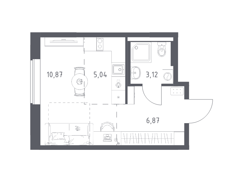 Студия 25,9 м²