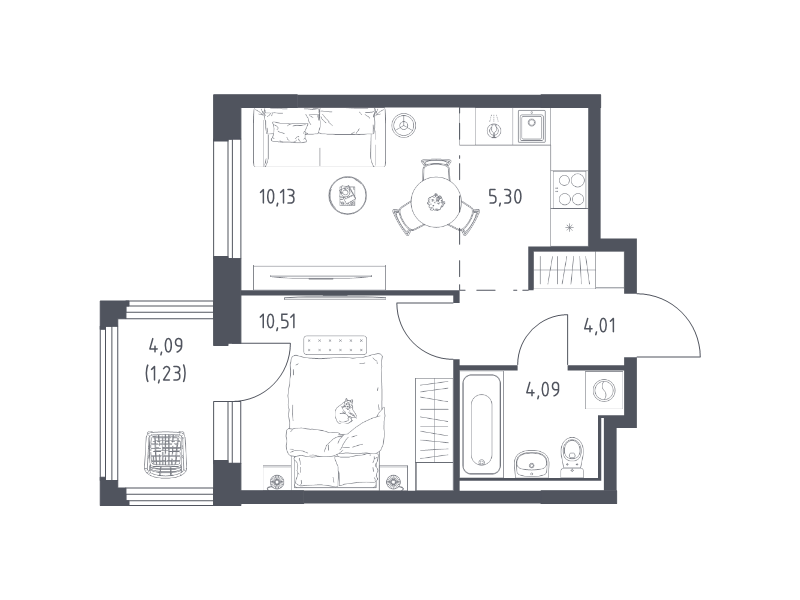 2 ккв (Евро) 35,3 м²