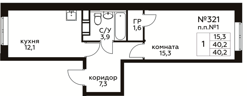 1 ккв 40,2 м²