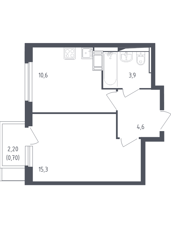 1 ккв 34,6 м²
