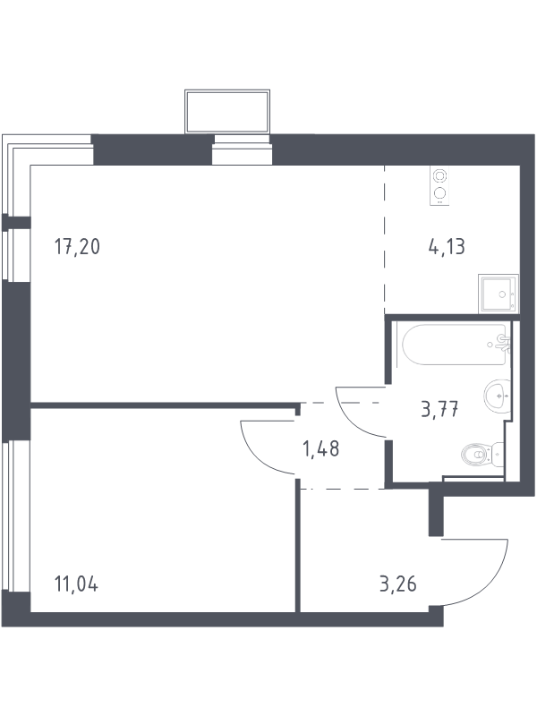 2 ккв (Евро) 40,9 м²